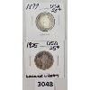 Image 1 : LOT OF 2 - U.S.A. 1899 & 1925 25CENT COINS