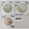 Image 1 : LOT OF 3 - U.S.A. UNCIRCULATED 50 CENT PCS INCL 1968 & 1969