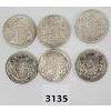 Image 1 : LOT OF 6 - CDN 50 CENT SILVER COINS 