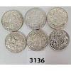 Image 1 : LOT OF 6 - CDN 50 CENT SILVER COINS 