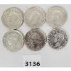 Image 2 : LOT OF 6 - CDN 50 CENT SILVER COINS 