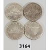 Image 1 : LOT OF 4 - CDN SILVER DOLLARS - 1944, 65, 66 & 67