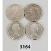 Image 2 : LOT OF 4 - CDN SILVER DOLLARS - 1944, 65, 66 & 67