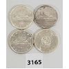 Image 1 : LOT OF 4 - CDN SILVER DOLLARS - 1961, 63, 64 & 65