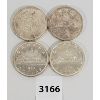 Image 1 : LOT OF 4 - CDN SILVER DOLLARS - 1963, 64, 65 & 66