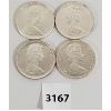 Image 2 : LOT OF 4 - CDN SILVER DOLLARS - 1965 x 3 & 1967