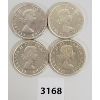 Image 1 : LOT OF 4 - CDN SILVER DOLLARS - 1961, 62, 63 & 64