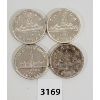 Image 1 : LOT OF 4 - CDN SILVER DOLLARS - 1939, 52, 53 & 54