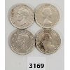 Image 2 : LOT OF 4 - CDN SILVER DOLLARS - 1939, 52, 53 & 54