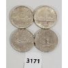 Image 1 : LOT OF 4 - CDN SILVER DOLLARS - 1936, 39, 49 & 50