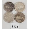Image 1 : LOT OF 4 - CDN SILVER DOLLARS - 1952, 53, 54 & 55