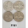 Image 1 : LOT OF 4 - CDN SILVER DOLLARS - 1953, 57, 58 & 59
