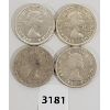 Image 2 : LOT OF 4 - CDN SILVER DOLLARS - 1953, 57, 58 & 59