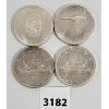 Image 1 : LOT OF 4 - CDN SILVER DOLLARS - 1964, 65, 66 & 67
