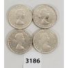 Image 2 : LOT OF 4 - CDN SILVER DOLLARS - 1953, 57, 58 & 59