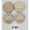 Image 1 : LOT OF 4 - CDN SILVER DOLLARS - 1963, 64, 65 & 66