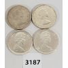 Image 2 : LOT OF 4 - CDN SILVER DOLLARS - 1963, 64, 65 & 66