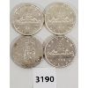 Image 1 : LOT OF 4 - CDN SILVER DOLLARS - 1958, 60, 61 & 62