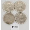 Image 2 : LOT OF 4 - CDN SILVER DOLLARS - 1958, 60, 61 & 62