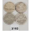 Image 1 : LOT OF 4 - CDN SILVER DOLLARS - 1958, 60, 61 & 62