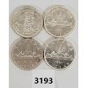 Image 1 : LOT OF 4 - CDN SILVER DOLLARS - 1958, 60, 61 & 62