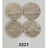 Image 1 : LOT OF 4 - CDN SILVER DOLLARS - 1960, '61, '62 & '63