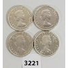 Image 2 : LOT OF 4 - CDN SILVER DOLLARS - 1960, '61, '62 & '63
