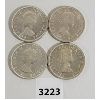 Image 2 : LOT OF 4 - CDN SILVER DOLLARS - 1960, '61, '62 & '63