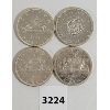 Image 1 : LOT OF 4 - CDN SILVER DOLLARS - 1961, '62, '63 & '64