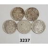 Image 1 : LOT OF 5 - CDN 50 CENT PIECES - 1962, 63, 64, 65, 66