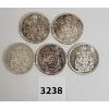 Image 1 : LOT OF 5 - CDN 50 CENT PIECES - 1962, 63, 64, 65, 66
