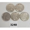 Image 2 : LOT OF 5 - CDN 50 CENT PIECES - 1962, 63, 64, 65, 66
