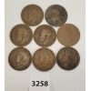 Image 2 : LOT OF 8 - BRITISH LARGE PENNIES - 1907-1945