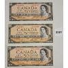 Image 1 : LOT OF 3 - 1954 CDN $50 BANKNOTES