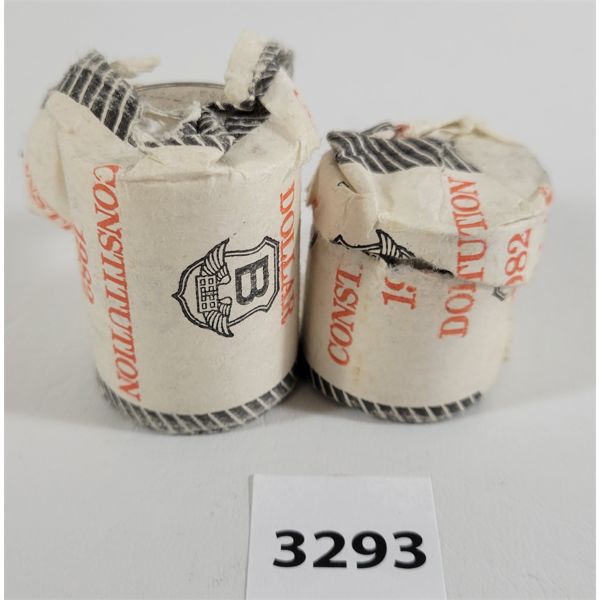 LOT OF 2 - 1982 CDN CONSTITUTION $1 PARTIAL COIN ROLLS