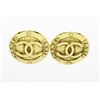 Image 1 : Chanel Gold-tone Metal CC Logo Round Clip-on Earrings