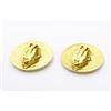 Image 2 : Chanel Gold-tone Metal CC Logo Round Clip-on Earrings