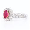 Image 2 : 0.76 ctw Ruby and 0.45 ctw Diamond 18K White Gold Ring