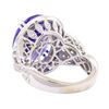 Image 3 : 12.53 ctw Tanzanite and Diamond Ring - 14KT White Gold