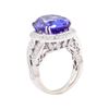 Image 4 : 12.53 ctw Tanzanite and Diamond Ring - 14KT White Gold