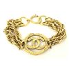 Image 1 : Chanel Gold-tone Metal CC Logo Charm Multi-chain Bracelet