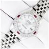 Image 3 : Rolex Sapphire Quickset White Index Diamond Ruby Datejust Wristwatch