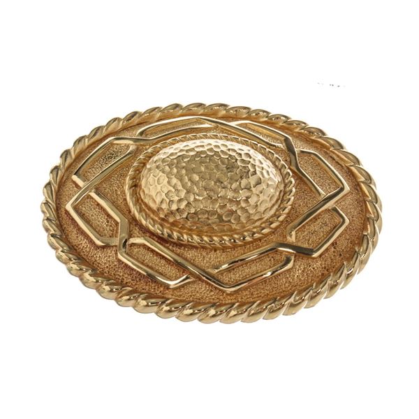 Christian Dior Gold Chain Round Brooch