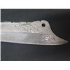 Image 2 : Curved Damascus Blade Knife in Textured Sheath 18"L
