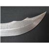 Image 2 : Curved Damascus Blade Knife in Textured Sheath 14"L