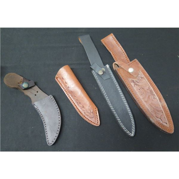 Qty 4 Knife Sheaths for Blades,  Misc Sizes