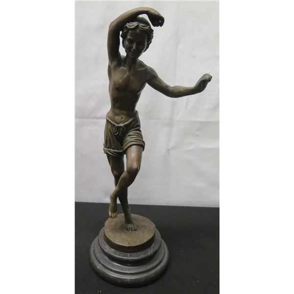 European Bronze Finery Dancing Figure Sculpture Signed E. Picault 15"H