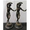 Image 1 : Qty 2 European Bronze Finery Dancing Figure Sculptures Signed E. Picault 15"H