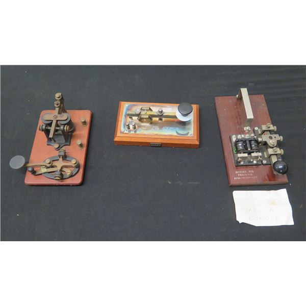 Qty 3 Code Keyers: Sakota Bomber Sig. Training, Buzzer Connection & G4ZPY Paddle Key
