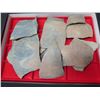 Image 2 : Multiple Stone Pieces (Date & Origin Unknown) in Display Case 16"x12"